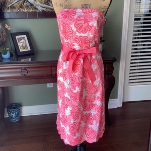 🎀Host Pick🎀 Lilly Pulitzer coral Shell Strapless dress
